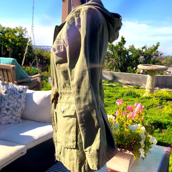 🚫On Hold BP Brass Plum Nordstrom olive Green cargo utility hoodie jacket - Picture 3 of 9